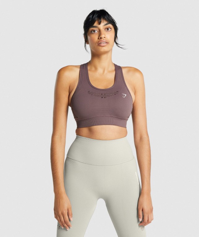 Sujetadores Deportivos Gymshark Energy Seamless Sports Bra Marrones | j1SfVlj5Xy5