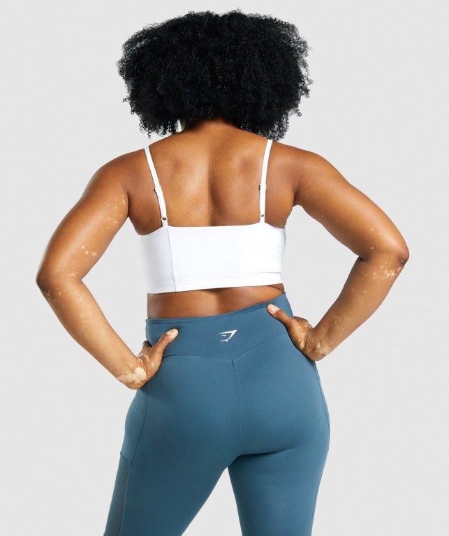 Sujetadores Deportivos Gymshark Entrenamiento Bandeau Blancas | 1WZGNZR7HeN