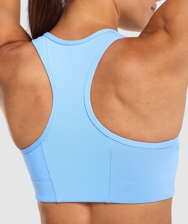 Sujetadores Deportivos Gymshark Essential Racer Back Entrenamiento Sports Bra Azules Claro | VZOfj2q6YFB