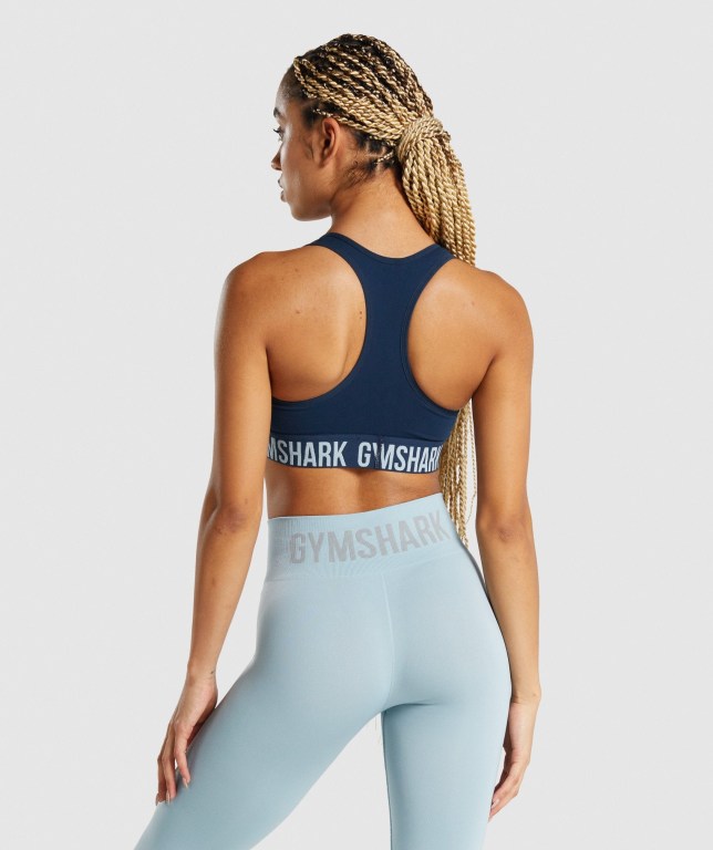 Sujetadores Deportivos Gymshark Fit Seamless Sports Bra Azul Marino | 5LjlAZgvljx