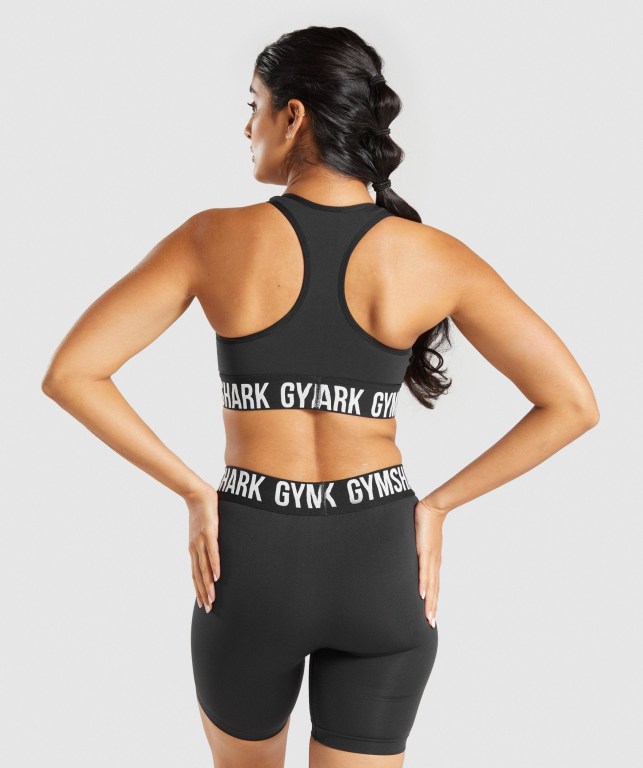 Sujetadores Deportivos Gymshark Fit Seamless Sports Bra Negras Blancas | 6rpq35h4F9D