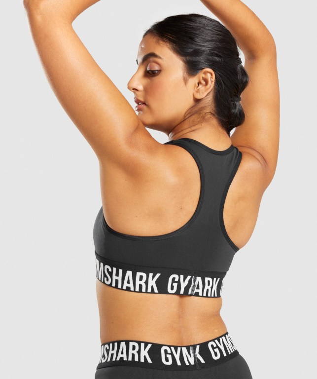 Sujetadores Deportivos Gymshark Fit Seamless Sports Bra Negras Blancas | 6rpq35h4F9D