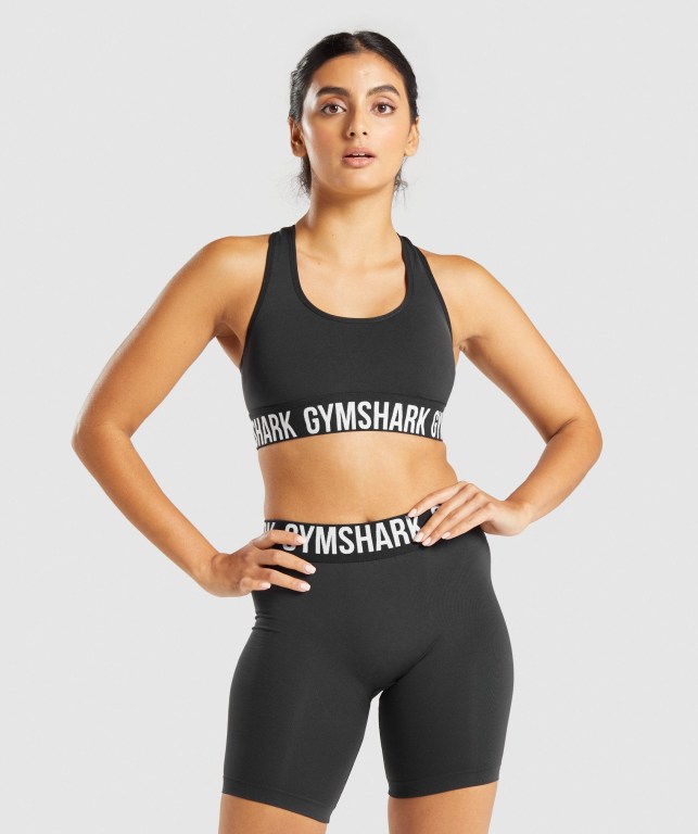 Sujetadores Deportivos Gymshark Fit Seamless Sports Bra Negras Blancas | 6rpq35h4F9D