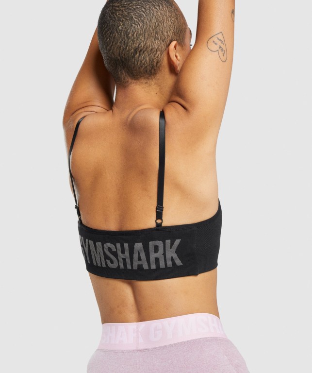 Sujetadores Deportivos Gymshark Flex Tiras Sports Bra Negras Gris | SRltLXxnxTI