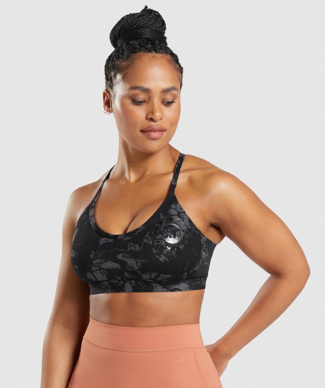 Sujetadores Deportivos Gymshark KK Fit Sports Bra Negras Camuflaje | FkM9taeQ4h9