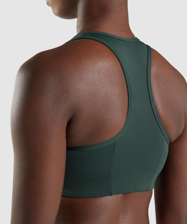 Sujetadores Deportivos Gymshark Legacy Graphic Sports Bra Verde Oscuro | WPP6TNqScvN