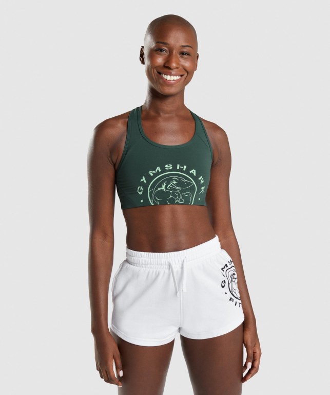 Sujetadores Deportivos Gymshark Legacy Graphic Sports Bra Verde Oscuro | WPP6TNqScvN