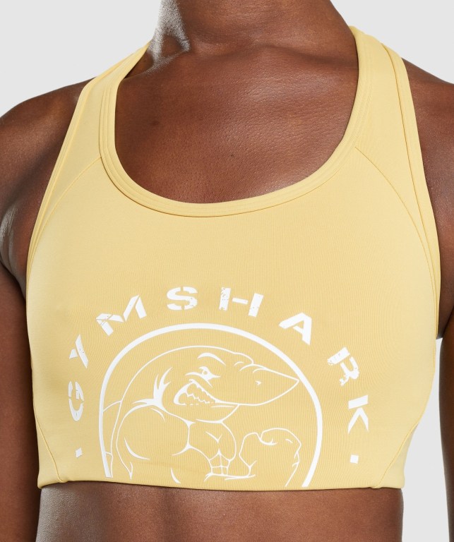 Sujetadores Deportivos Gymshark Legacy Graphic Sports Bra Amarillo | kueSig2iP8I