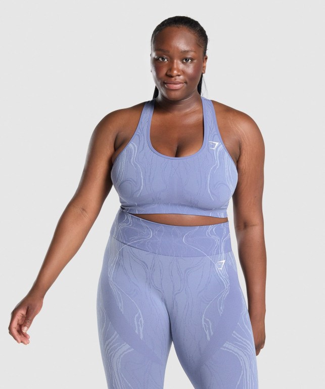 Sujetadores Deportivos Gymshark Mercury Seamless Sports Bra Azules | JeJtZfvWhfM