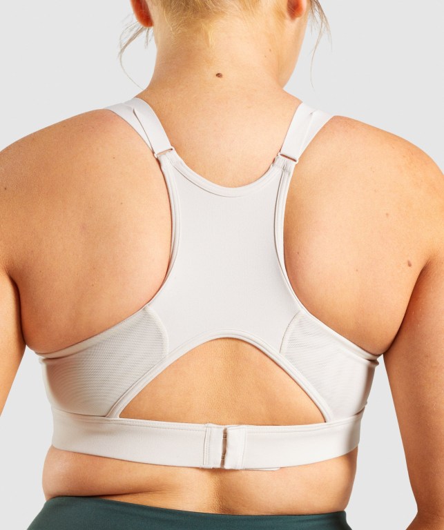 Sujetadores Deportivos Gymshark Mesh Neckline Entrenamiento Sports Bra Creme | 5XIzu2JpwUE