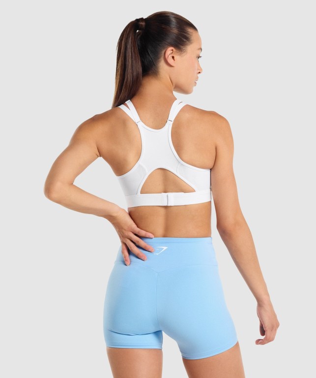 Sujetadores Deportivos Gymshark Mesh Neckline Entrenamiento Sports Bra Blancas | GyYYvz14FGA