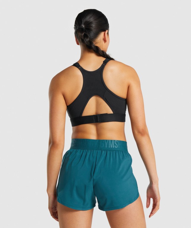 Sujetadores Deportivos Gymshark Mesh Neckline Entrenamiento Sports Bra Negras | WMeDfd6oAs3