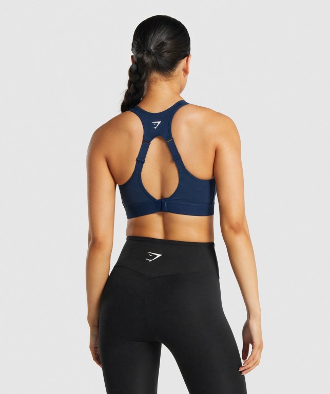 Sujetadores Deportivos Gymshark Open Back Entrenamiento Sports Bra Azul Marino | 3ArVtAS85Ea