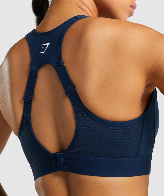 Sujetadores Deportivos Gymshark Open Back Entrenamiento Sports Bra Azul Marino | 3ArVtAS85Ea