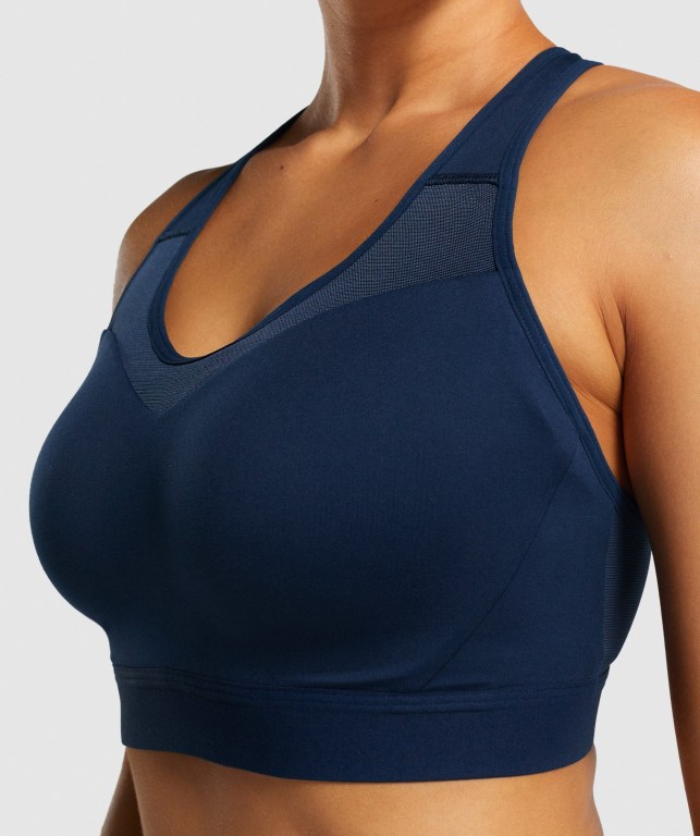 Sujetadores Deportivos Gymshark Open Back Entrenamiento Sports Bra Azul Marino | 3ArVtAS85Ea