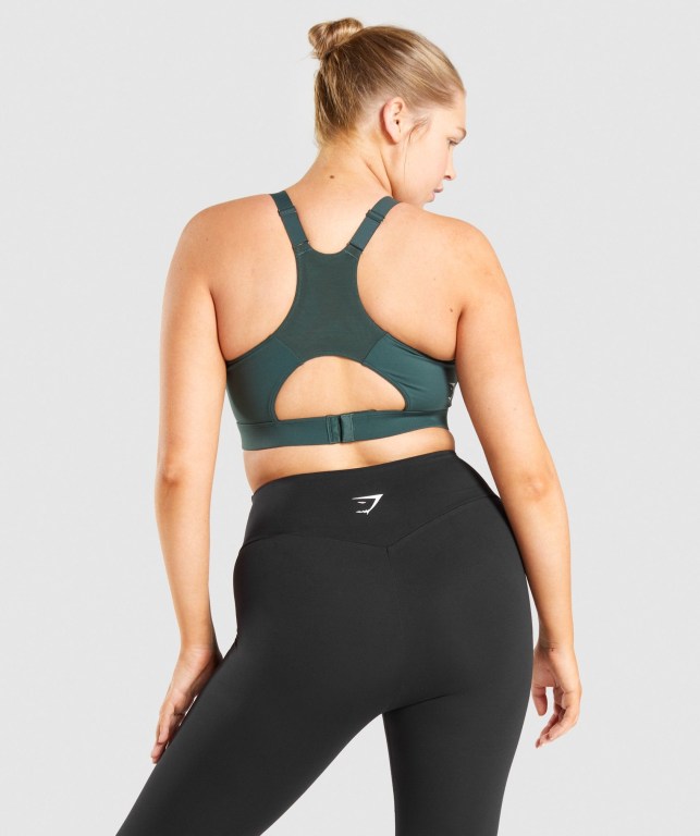 Sujetadores Deportivos Gymshark Racer Back Entrenamiento Sports Bra Verde Oscuro | 4lZ7NvFusdX