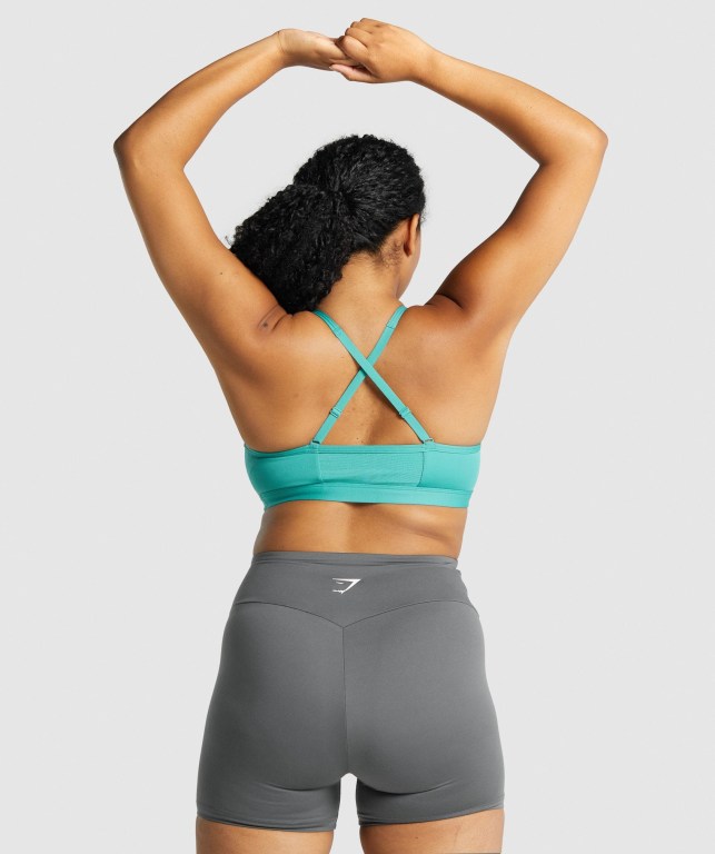 Sujetadores Deportivos Gymshark Ruched Entrenamiento Sports Bra Turquesa | 5k55odjBjYU