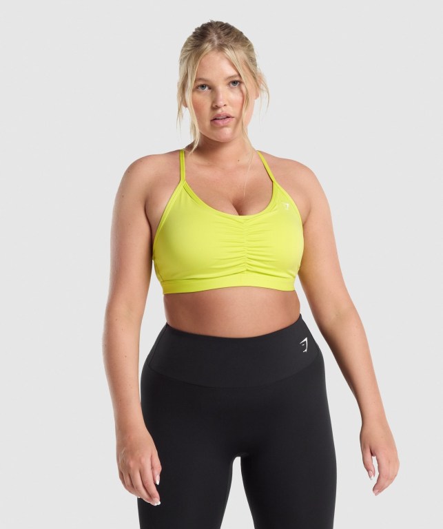 Sujetadores Deportivos Gymshark Ruched Entrenamiento Sports Bra Amarillo | G2hrLntaRfS