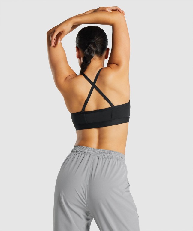 Sujetadores Deportivos Gymshark Ruched Entrenamiento Sports Bra Negras | YKByiQmSD76