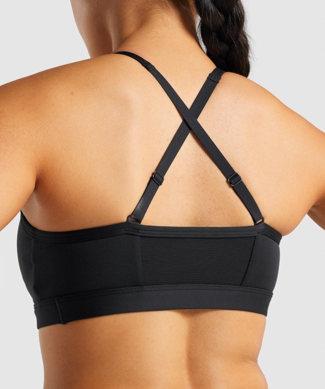 Sujetadores Deportivos Gymshark Ruched Entrenamiento Sports Bra Negras | YKByiQmSD76