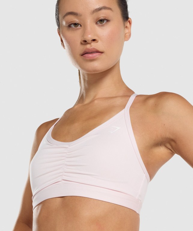 Sujetadores Deportivos Gymshark Ruched Entrenamiento Sports Bra Creme | sUskktrTJBN