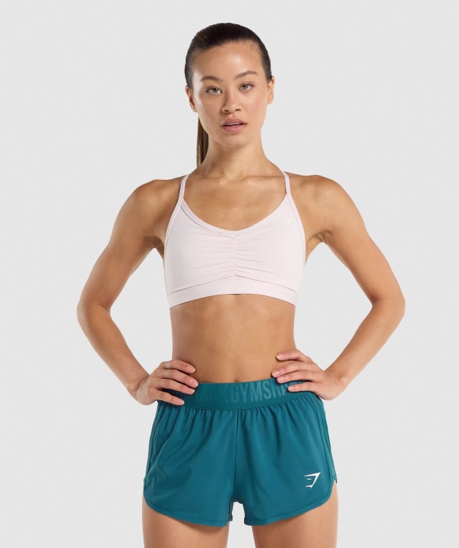 Sujetadores Deportivos Gymshark Ruched Entrenamiento Sports Bra Creme | sUskktrTJBN