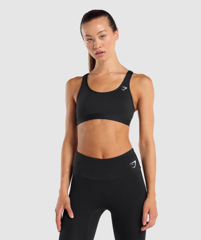 Sujetadores Deportivos Gymshark Scoop Neck Entrenamiento Sports Bra Negras | 9ft2h3L6hvr