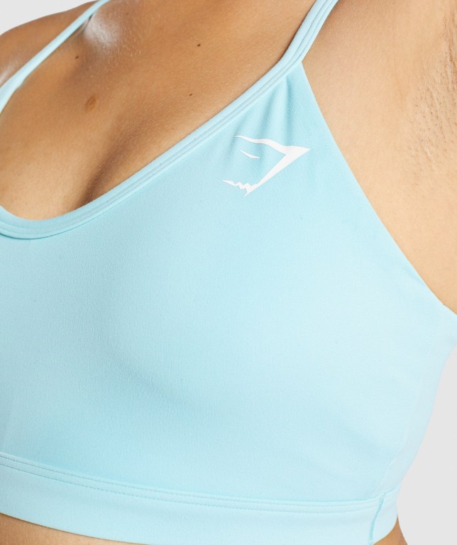 Sujetadores Deportivos Gymshark V Neck Entrenamiento Sports Bra Turquesa | 8KNkiznI3BS