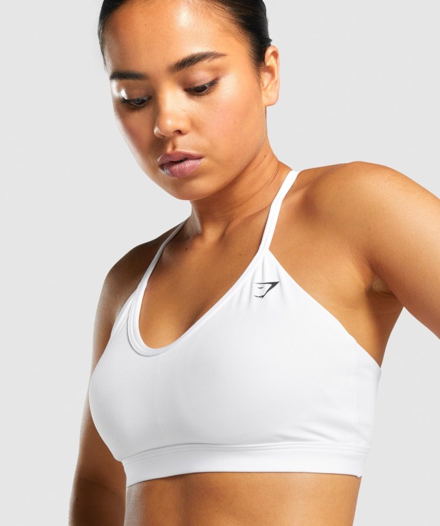 Sujetadores Deportivos Gymshark V Neck Entrenamiento Sports Bra Blancas | NseTQ5SUNsI