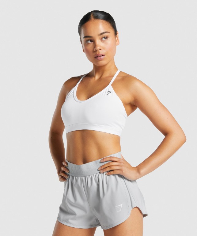 Sujetadores Deportivos Gymshark V Neck Entrenamiento Sports Bra Blancas | NseTQ5SUNsI