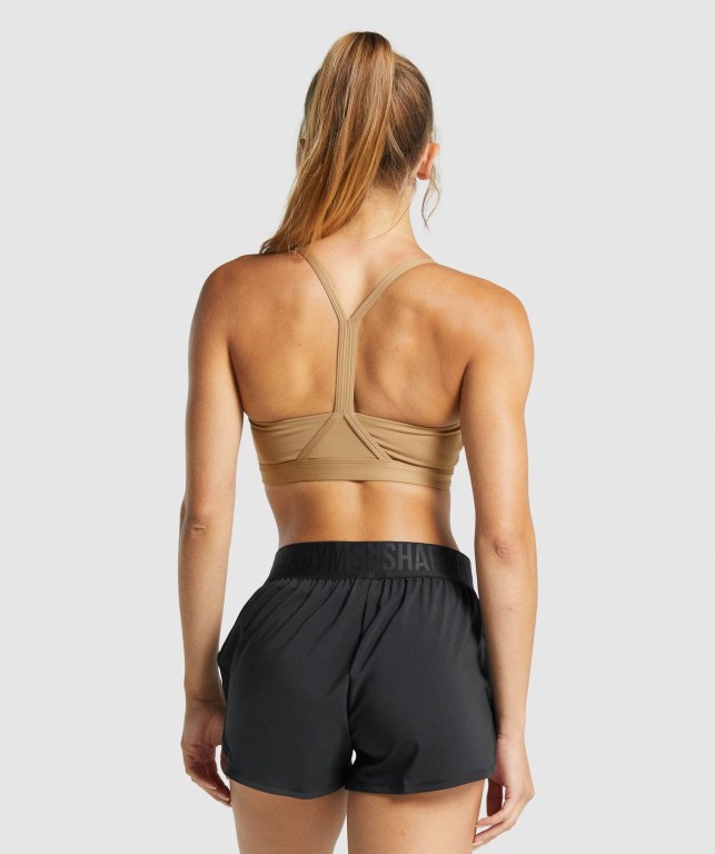 Sujetadores Deportivos Gymshark V Neck Entrenamiento Sports Bra Marrones Claro | OFsb7FhaWVp