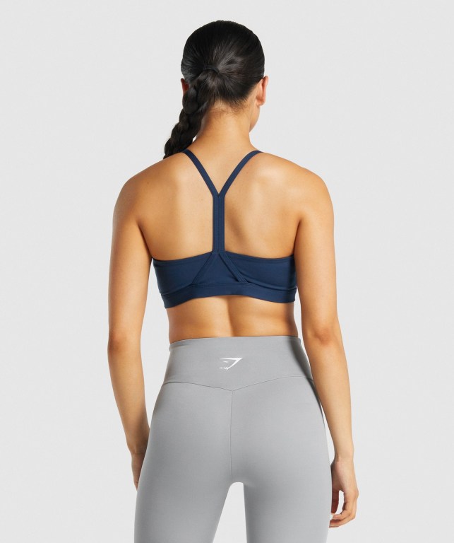 Sujetadores Deportivos Gymshark V Neck Entrenamiento Sports Bra Azul Marino | uqfDLSpRQC5