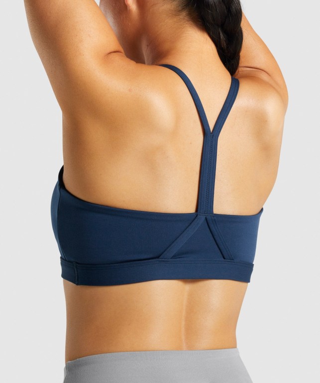 Sujetadores Deportivos Gymshark V Neck Entrenamiento Sports Bra Azul Marino | uqfDLSpRQC5