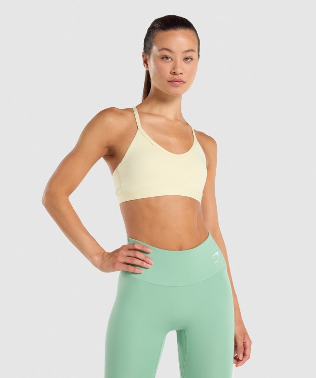 Sujetadores Deportivos Gymshark V Neck Entrenamiento Sports Bra Amarillo Claro | vkZoG5Hfe2W