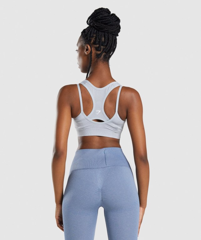 Sujetadores Deportivos Gymshark Vital Rise Seamless Sports Bra Gris Claro | 45QZDfDM7wz