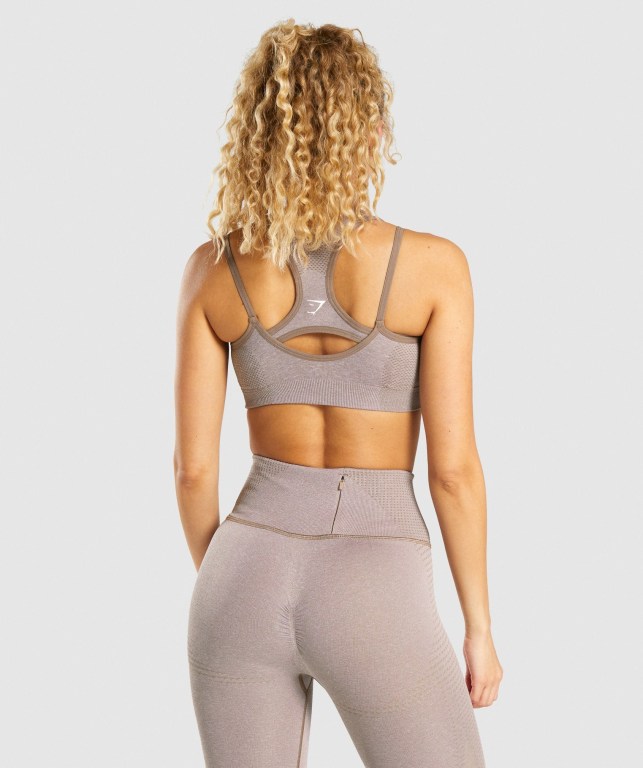 Sujetadores Deportivos Gymshark Vital Rise Seamless Sports Bra Gris Marrones | cwJzXEc2NKV