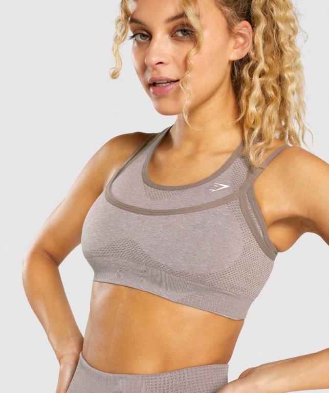 Sujetadores Deportivos Gymshark Vital Rise Seamless Sports Bra Gris Marrones | cwJzXEc2NKV