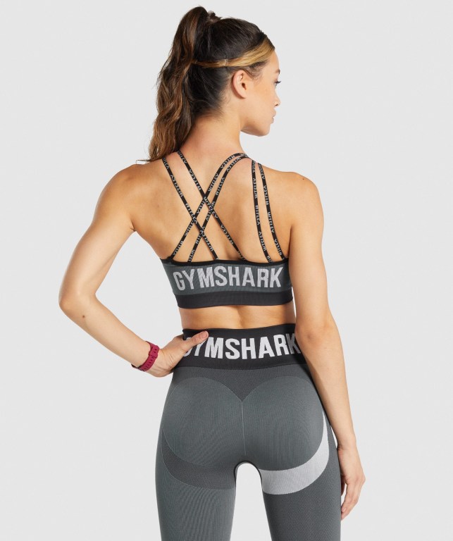 Sujetadores Deportivos Gymshark WTFlex Seamless Asymmetric Tiras Sports Bra Gris | GUxiZChfdPB