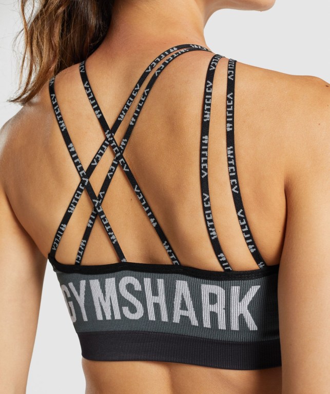 Sujetadores Deportivos Gymshark WTFlex Seamless Asymmetric Tiras Sports Bra Gris | GUxiZChfdPB