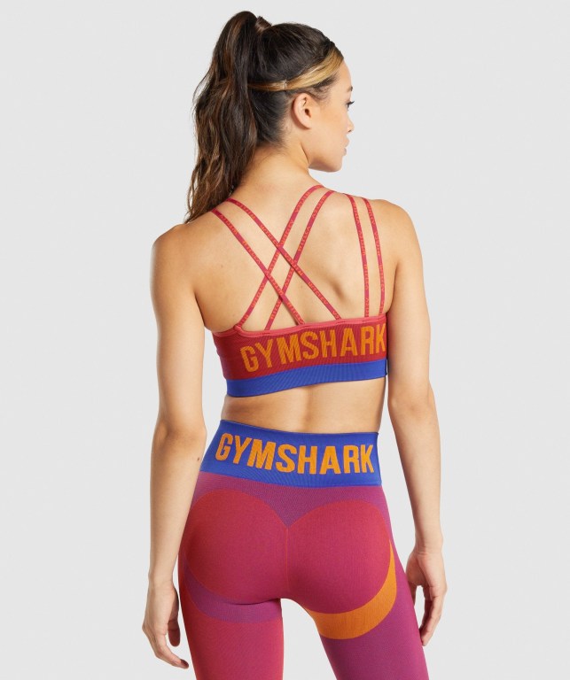 Sujetadores Deportivos Gymshark WTFlex Seamless Asymmetric Tiras Sports Bra Rosas | H3ICONLEmgR