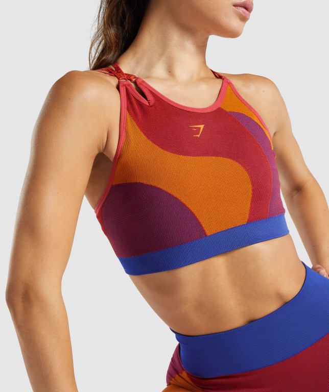 Sujetadores Deportivos Gymshark WTFlex Seamless Asymmetric Tiras Sports Bra Rosas | H3ICONLEmgR