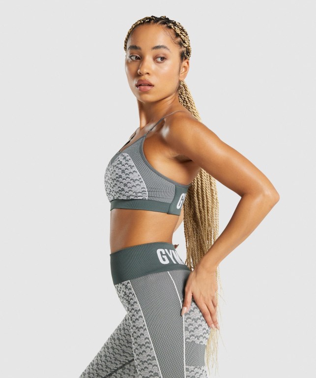 Sujetadores Deportivos Gymshark WTFlex Seamless Tiras Sports Bra Gris | tzjgAUOnTIc