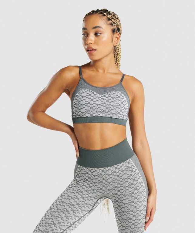 Sujetadores Deportivos Gymshark WTFlex Seamless Tiras Sports Bra Gris | tzjgAUOnTIc