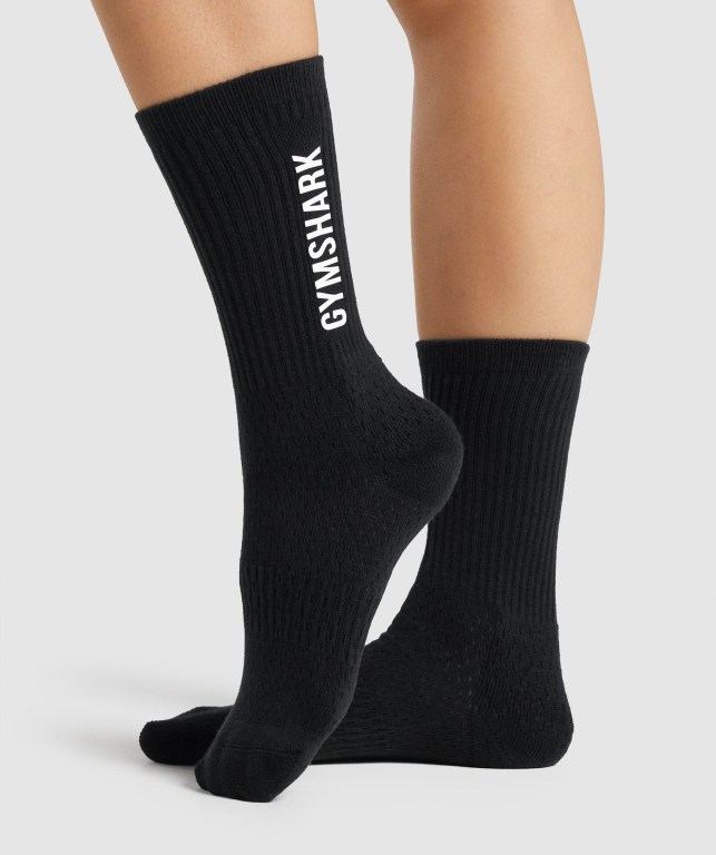 Calcetines Gymshark Premium Logo Negras | wtjmgTIcuSG