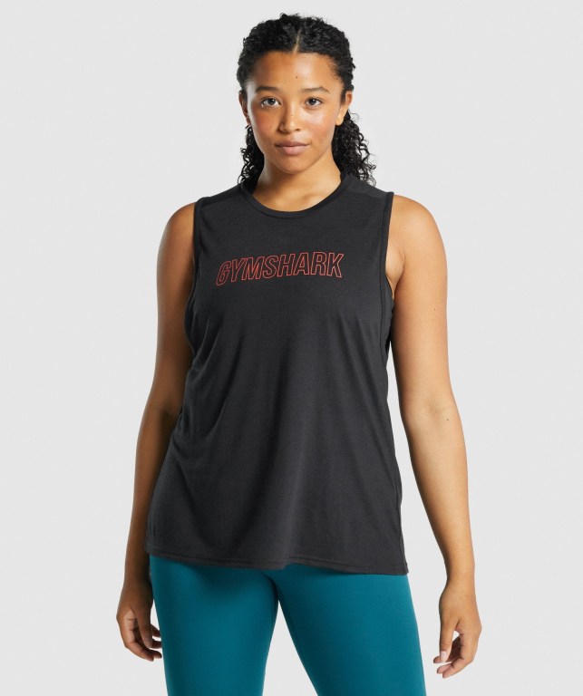 Camiseta Sin Mangas Running Gymshark Apollo Graphic Negras | MNGB2VLfrPL