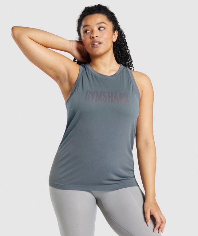 Camiseta Sin Mangas Running Gymshark Fit Seamless Gris | fCkliu3xOrZ