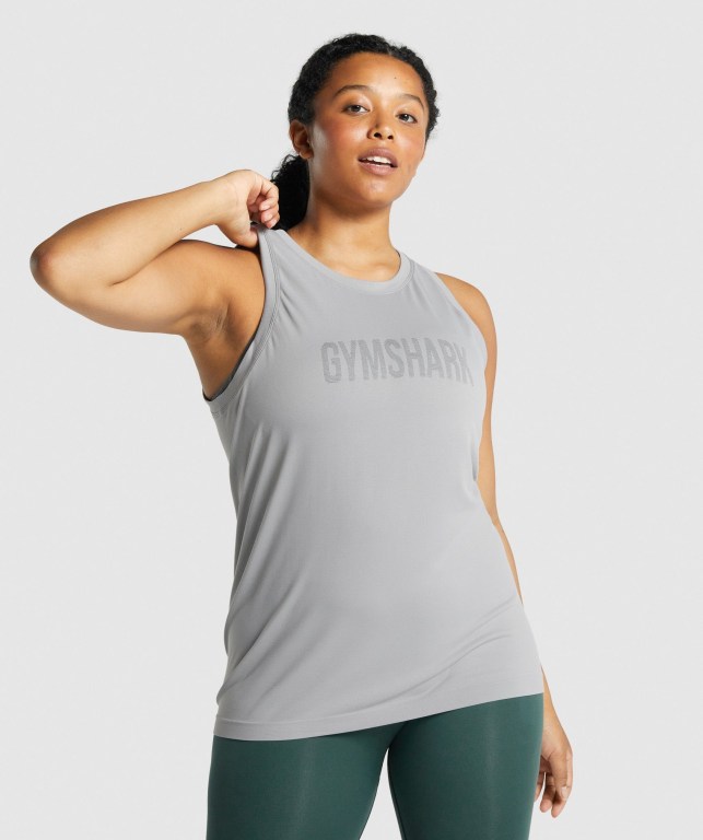 Camiseta Sin Mangas Running Gymshark Fit Seamless Loose Gris | kNC4tX2x7CD