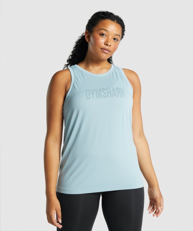 Camiseta Sin Mangas Running Gymshark Fit Seamless Loose Azules | tcJfHfvpCNw