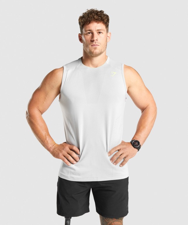 Camiseta Tirantes Gymshark Apex Seamless Gris Claro | oem8vgtJ3na