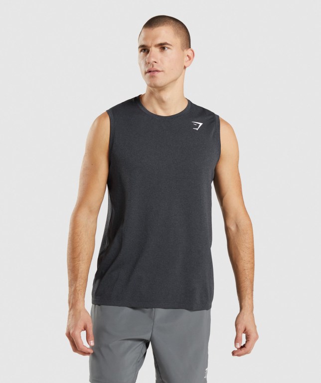 Camiseta Tirantes Gymshark Arrival Seamless Negras | wk4h7dcvta7